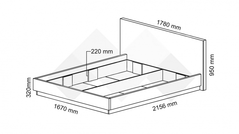 Тапицирана спалня 160/200 Аляска с включен матрак Бонел 160/200 бяло гланц - изглед 2