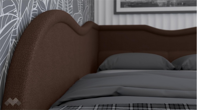 Тапицирана спалня 120/190 Андреа с включен матрак Бонел 120/190 кафяв - изглед 3