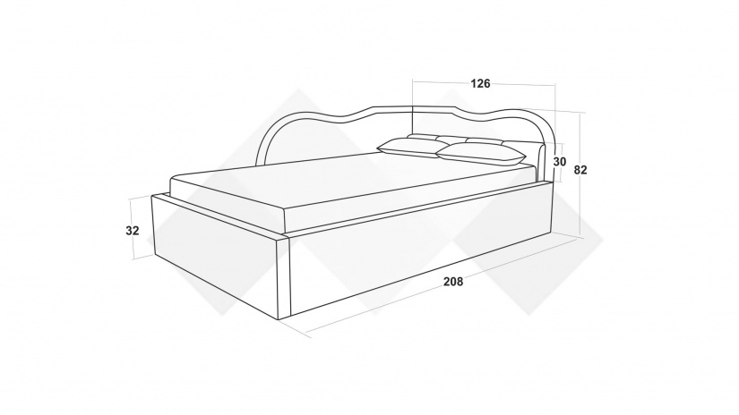 Тапицирана спалня 120/190 Андреа с включен матрак Бонел 120/190 син - изглед 4