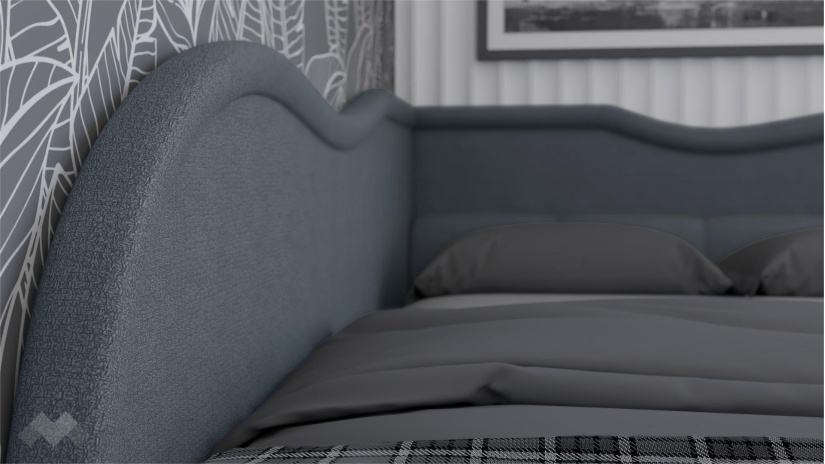 Тапицирана спалня 120/190 Андреа с включен матрак Бонел 120/190 син - изглед 3