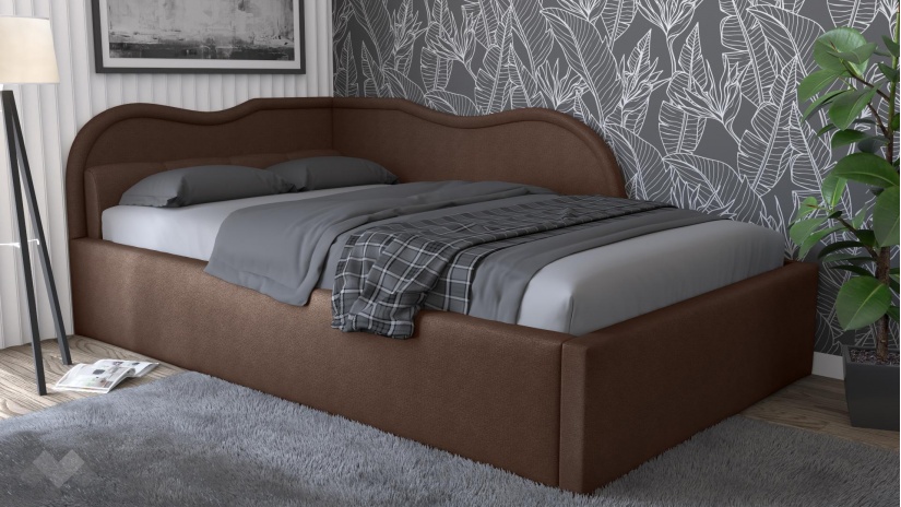 Тапицирана спалня 120/190 Андреа с включен матрак Бонел 120/190 кафяв - изглед 1 - МебелМаг Тапицирана спалня 120/190 Андреа с включен матрак Бонел 120/190 кафяв - изглед 1