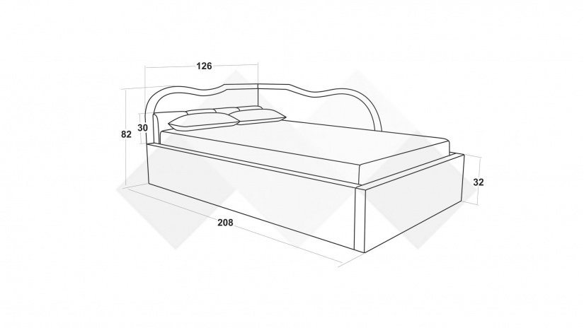 Тапицирана спалня 120/190 Андреа с включен матрак Бонел 120/190 син - изглед 4