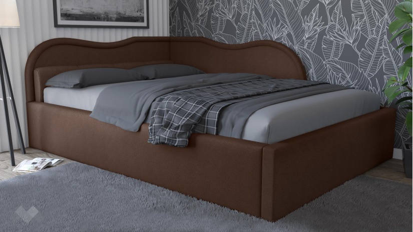 Тапицирана спалня 140/200 Андреа с включен матрак Бонел 140/200 кафяв - изглед 1 - МебелМаг Тапицирана спалня 140/200 Андреа с включен матрак Бонел 140/200 кафяв - изглед 1