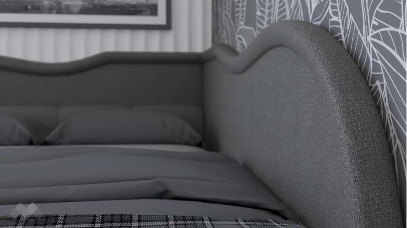 Тапицирана спалня 140/200 Андреа с включен матрак Бонел 140/200 сив - изглед 3