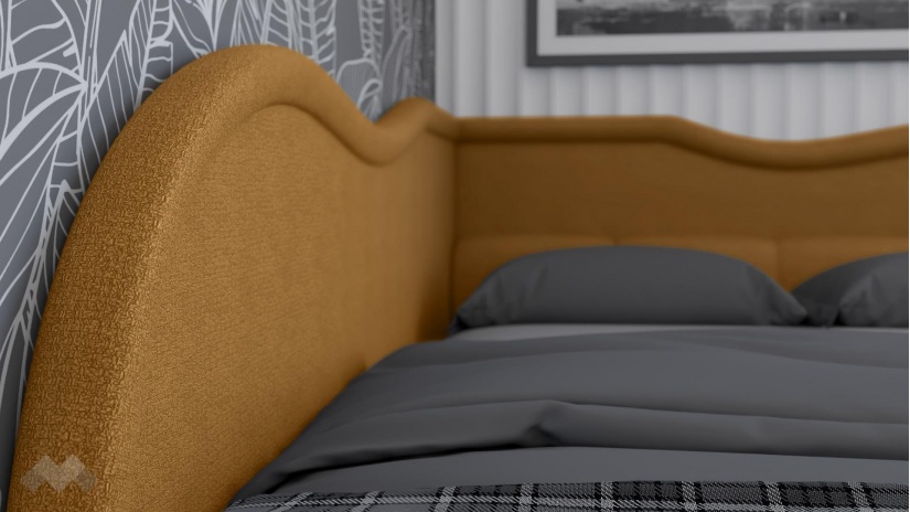 Тапицирана спалня 140/200 Андреа с включен матрак Бонел 140/200 горчица - изглед 3