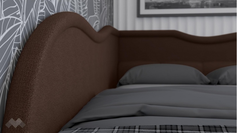 Тапицирана спалня 140/200 Андреа с включен матрак Бонел 140/200 кафяв - изглед 3