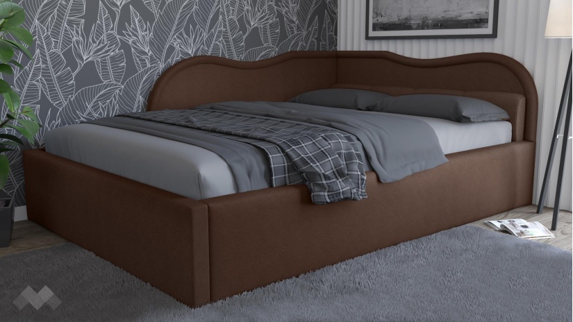 Тапицирана спалня 140/200 Андреа с включен матрак Бонел 140/200 кафяв - изглед 1