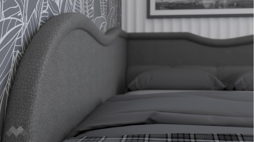 Тапицирана спалня 140/200 Андреа с включен матрак Бонел 140/200 сив - изглед 3 - МебелМаг Тапицирана спалня 140/200 Андреа с включен матрак Бонел 140/200 сив - изглед 3