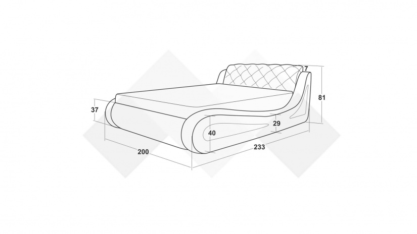 Тапицирана спалня 160/200 Азура с включен матрак Бонел 160/200 графит със сиво - изглед 5