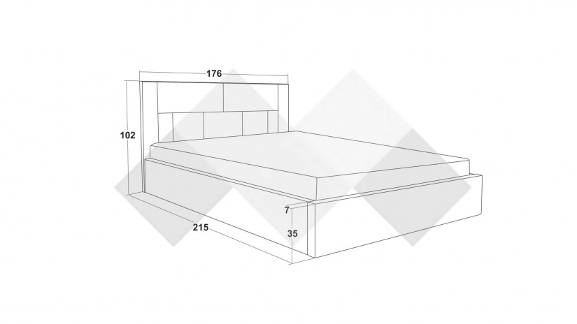 Тапицирана спалня 160/200 Биляна с включен матрак Бонел 160/200 червен - изглед 3