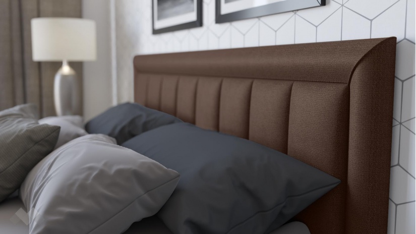 Тапицирана спалня 160/200 Бори с включен матрак Бонел 160/200 кафяв - изглед 2 - МебелМаг Тапицирана спалня 160/200 Бори с включен матрак Бонел 160/200 кафяв - изглед 2