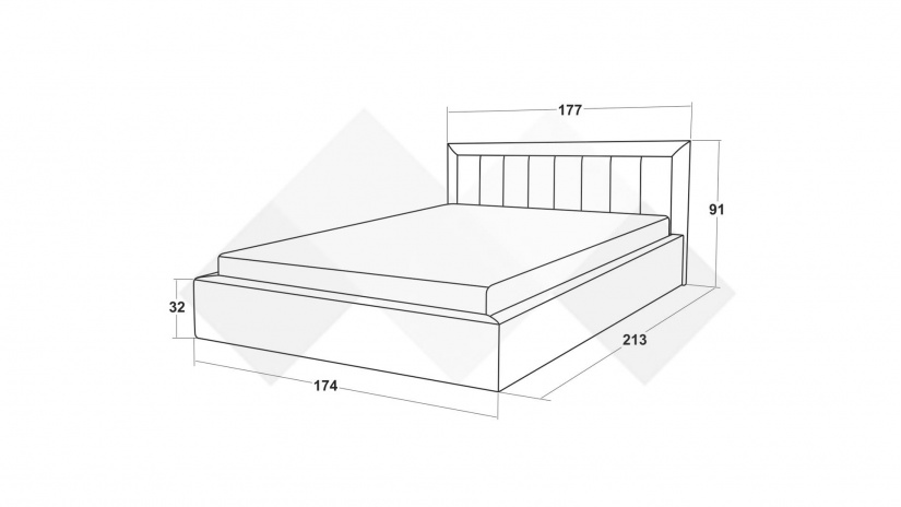 Тапицирана спалня 160/200 Бори с включен матрак Бонел 160/200 сив - изглед 3 - МебелМаг Тапицирана спалня 160/200 Бори с включен матрак Бонел 160/200 сив - изглед 3