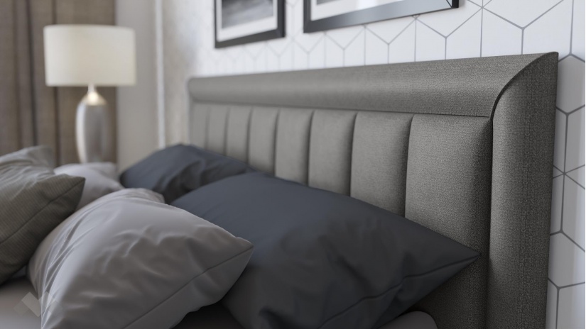 Тапицирана спалня 160/200 Бори с включен матрак Бонел 160/200 сив - изглед 2 - МебелМаг Тапицирана спалня 160/200 Бори с включен матрак Бонел 160/200 сив - изглед 2