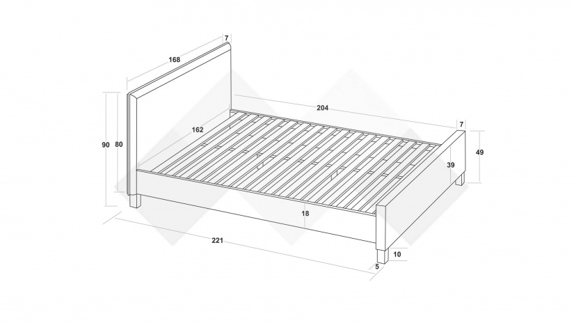 Тапицирана спалня 160/200 Дена с включен матрак Sleep Nuvia 160/200 кафяв - изглед 3