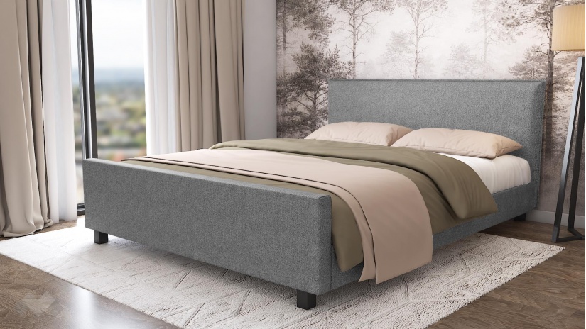 Тапицирана спалня 160/200 Дена с включен матрак Sleep Nuvia 160/200 сив - изглед 1