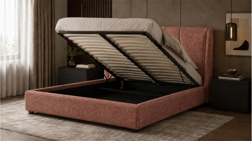 Тапицирана спалня 160/200 Дориан с включен матрак Sleep Nuvia 160/200 керемида - изглед 2