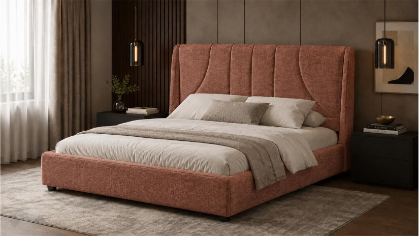 Тапицирана спалня 160/200 Дориан с включен матрак Sleep Nuvia 160/200 керемида - изглед 1