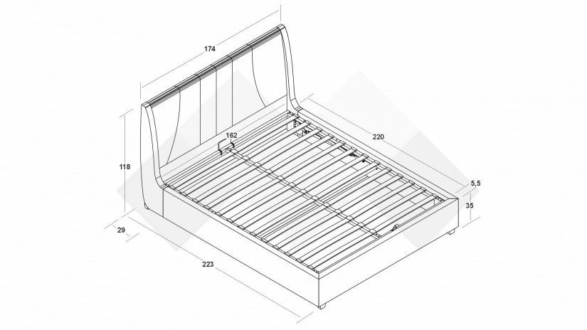 Тапицирана спалня 160/200 Дориан с включен матрак Sleep Nuvia 160/200 керемида - изглед 4