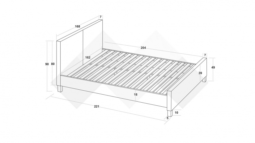 Тапицирана спалня 160/200 Елана с включен матрак Sleep Nuvia 160/200 червен - изглед 3