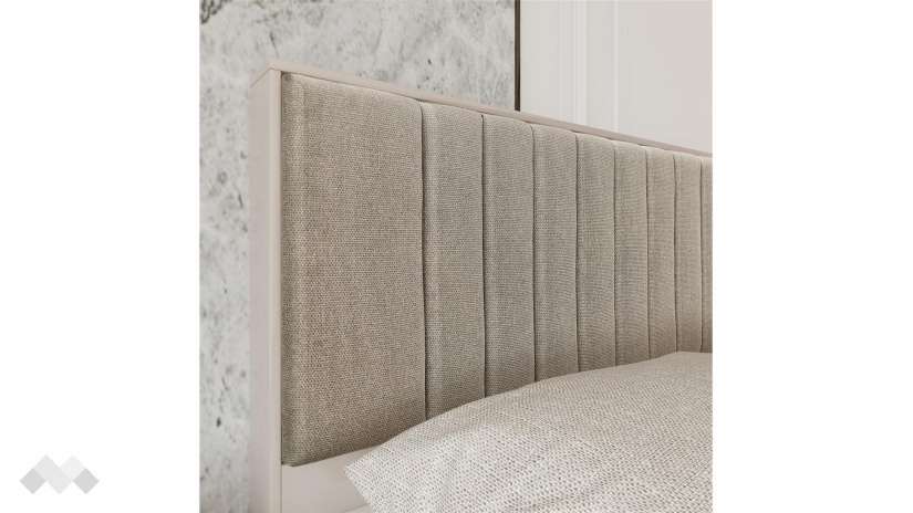 Спалня 160/200 Еридан кашмир с капучино мат - изглед 2 - МебелМаг Спалня 160/200 Еридан кашмир с капучино мат - изглед 2