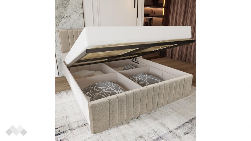 Спалня 180/200 Еридан кашмир с капучино мат - изглед 2 - МебелМаг Спалня 180/200 Еридан кашмир с капучино мат - изглед 2