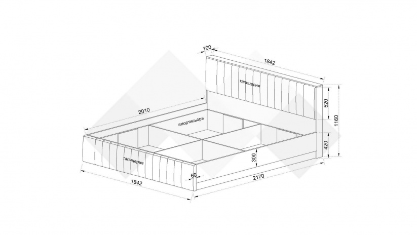 Спалня 180/200 Еридан кашмир с капучино мат - изглед 4 - МебелМаг Спалня 180/200 Еридан кашмир с капучино мат - изглед 4
