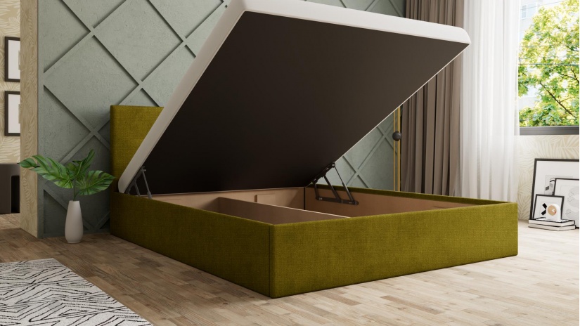 Тапицирана спалня 160/200 Фиорела с включен матрак Бонел 160/200 зелен - изглед 4 - МебелМаг Тапицирана спалня 160/200 Фиорела с включен матрак Бонел 160/200 зелен - изглед 4