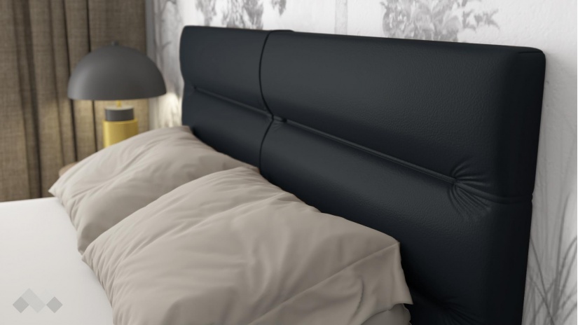 Тапицирана спалня 160/200 Ивалина с включен матрак Бонел 160/200 черна - изглед 3