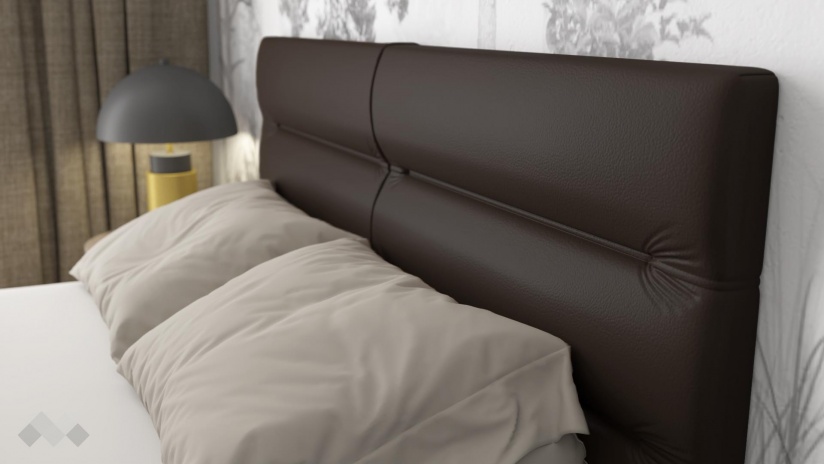 Тапицирана спалня 160/200 Ивалина с включен матрак Бонел 160/200 кафяв - изглед 3 - МебелМаг Тапицирана спалня 160/200 Ивалина с включен матрак Бонел 160/200 кафяв - изглед 3