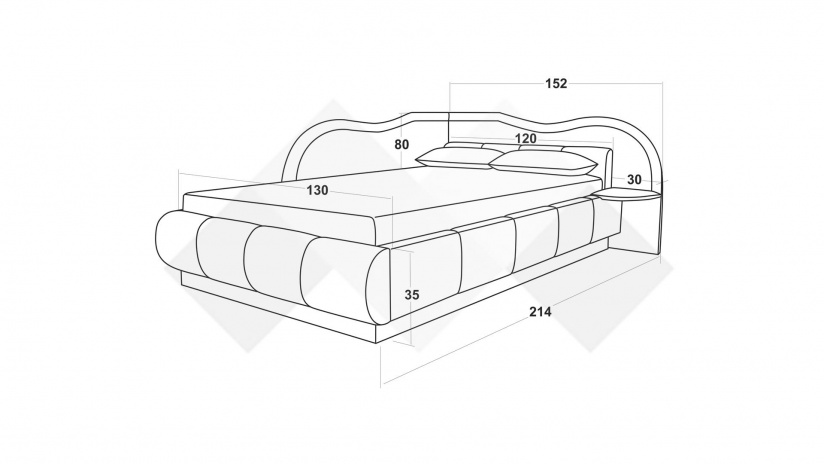Тапицирана спалня 120/190 Марта с включен матрак Бонел 120/190 кафяв - изглед 4