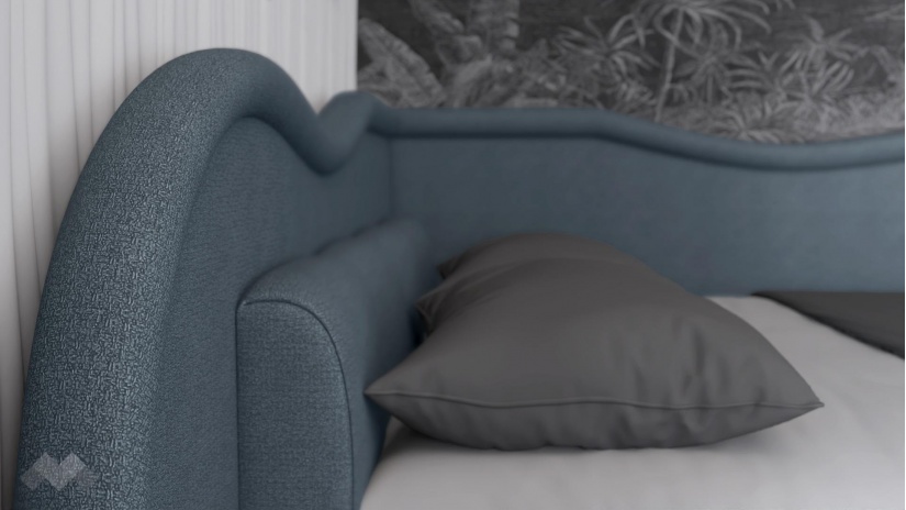 Тапицирана спалня 120/190 Марта с включен матрак Бонел 120/190 син - изглед 5