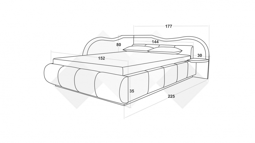 Тапицирана спалня 140/200 Марта с включен матрак Бонел 140/200 сив - изглед 4 - МебелМаг Тапицирана спалня 140/200 Марта с включен матрак Бонел 140/200 сив - изглед 4
