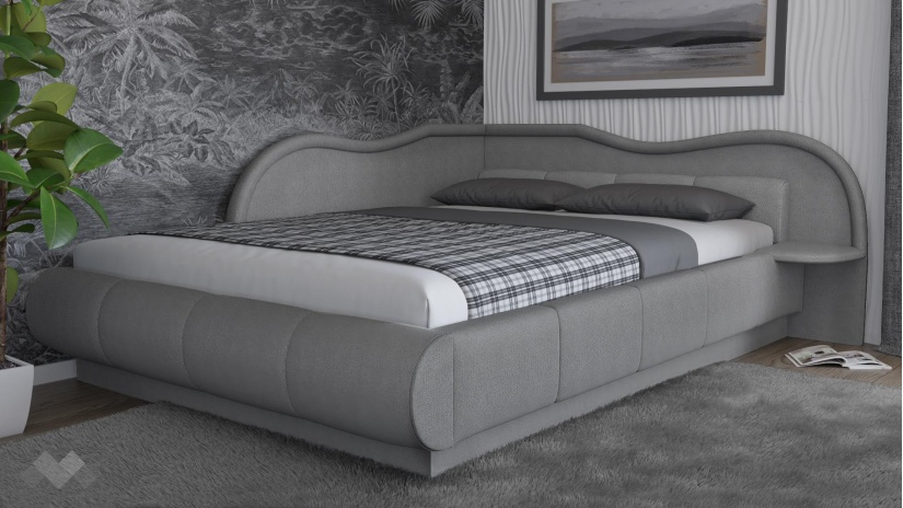 Тапицирана спалня 140/200 Марта с включен матрак Бонел 140/200 сив - изглед 1 - МебелМаг Тапицирана спалня 140/200 Марта с включен матрак Бонел 140/200 сив - изглед 1