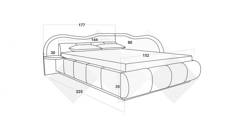 Тапицирана спалня 140/200 Марта с включен матрак Бонел 140/200 сив - изглед 4