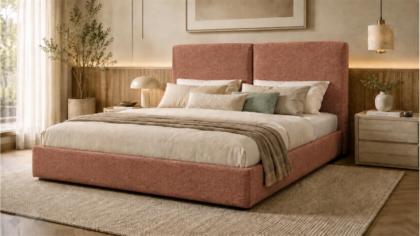 Тапицирана спалня 160/200 Мавира с включен матрак Sleep Nuvia 160/200 керемида - изглед 1