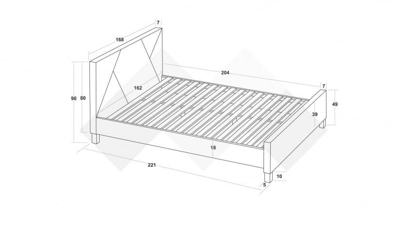 Тапицирана спалня 160/200 Нела с включен матрак Sleep Nuvia 160/200 сив - изглед 3