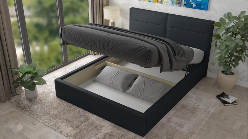 Тапицирана спалня 160/200 Никол с включен матрак Бонел 160/200 черна - изглед 2