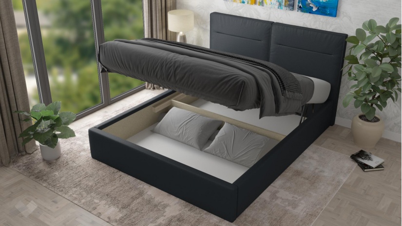 Тапицирана спалня 160/200 Никол с включен матрак Бонел 160/200 графит - изглед 2