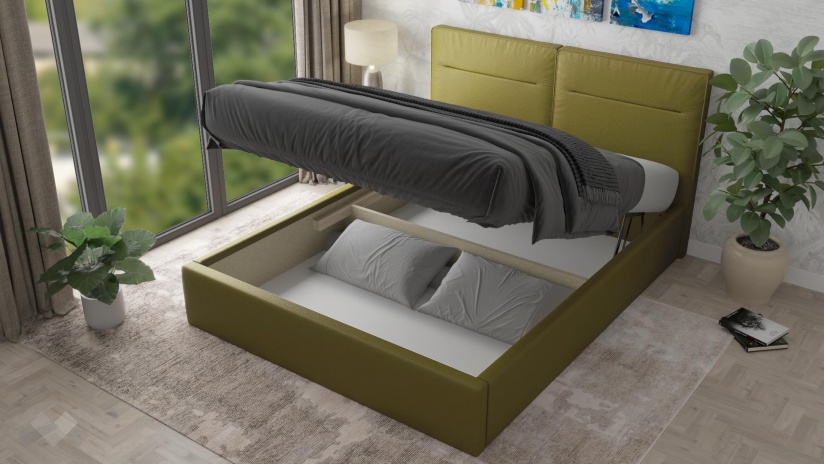 Тапицирана спалня 160/200 Никол с включен матрак Бонел 160/200 зелен - изглед 2