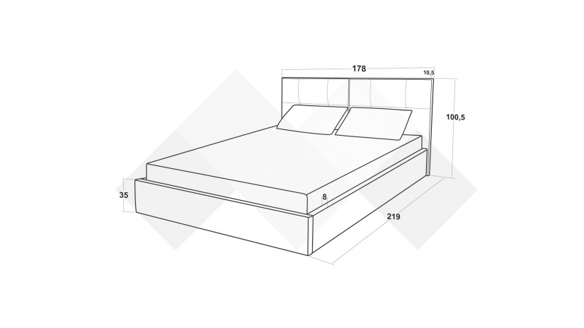 Тапицирана спалня 160/200 Ния с включен матрак Бонел 160/200 зелен - изглед 4