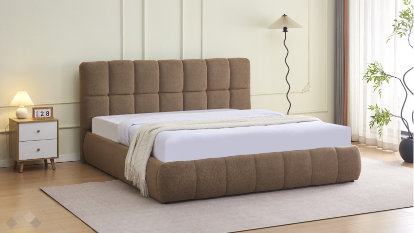 Тапицирана спалня 180/200 Селен с включен матрак Sleep Nuvia 180/200 кафяв - изглед 1