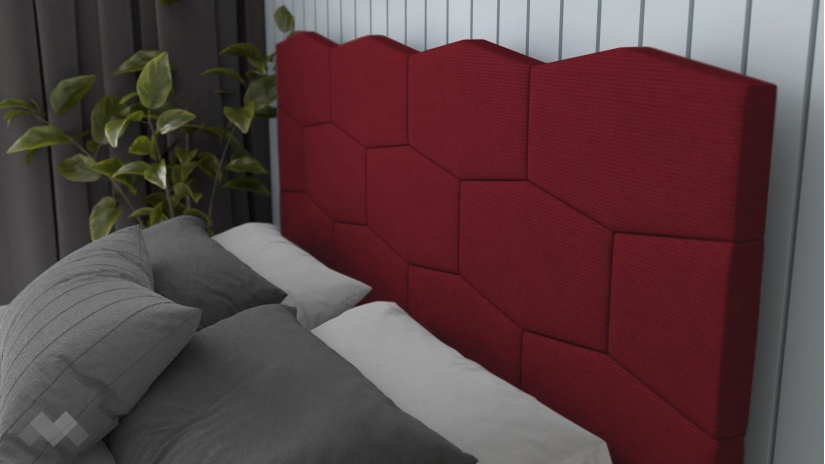 Тапицирана спалня 160/200 Сияна с включен матрак Бонел 160/200 червен - изглед 3 - МебелМаг Тапицирана спалня 160/200 Сияна с включен матрак Бонел 160/200 червен - изглед 3