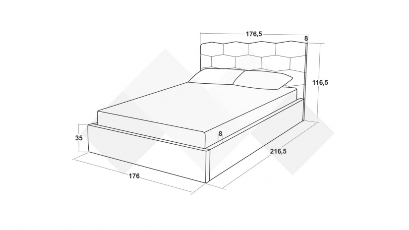 Тапицирана спалня 160/200 Сияна с включен матрак Бонел 160/200 сив - изглед 4 - МебелМаг Тапицирана спалня 160/200 Сияна с включен матрак Бонел 160/200 сив - изглед 4