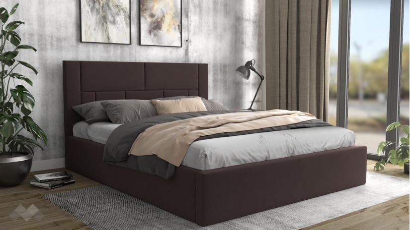 Тапицирана спалня 160/200 Биляна с включен матрак Бонел 160/200 кафяв - изглед 1
