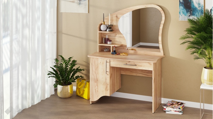 Тоалетка Болоня златен дъб - изглед 1 - МебелМаг Тоалетка Болоня златен дъб - изглед 1