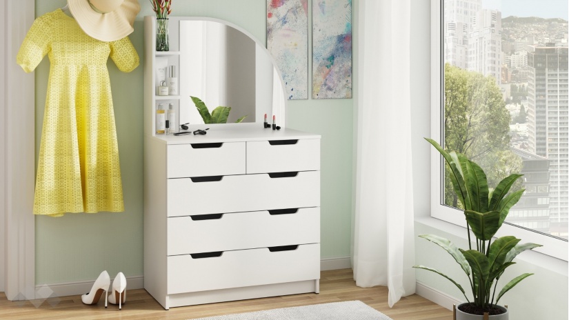 Тоалетка Бриз бял - изглед 1 - МебелМаг Тоалетка Бриз бял - изглед 1