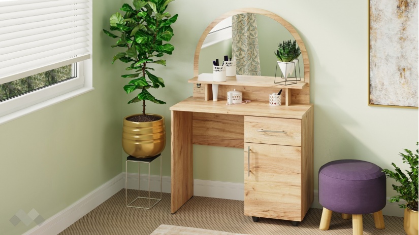 Тоалетка Каролина златен дъб - изглед 1