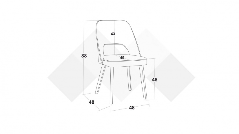 Трапезен стол Алия сив с бяло - изглед 5 - МебелМаг Трапезен стол Алия сив с бяло - изглед 5