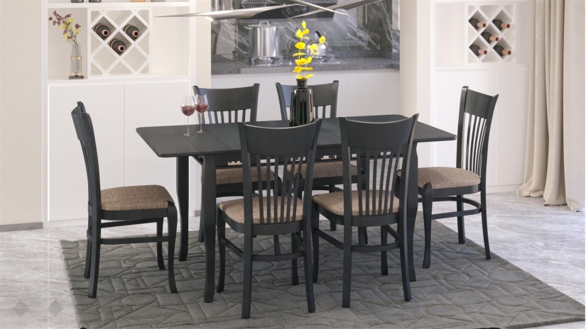 Трапезен стол Атина Каприз венге - изглед 2 - МебелМаг Трапезен стол Атина Каприз венге - изглед 2