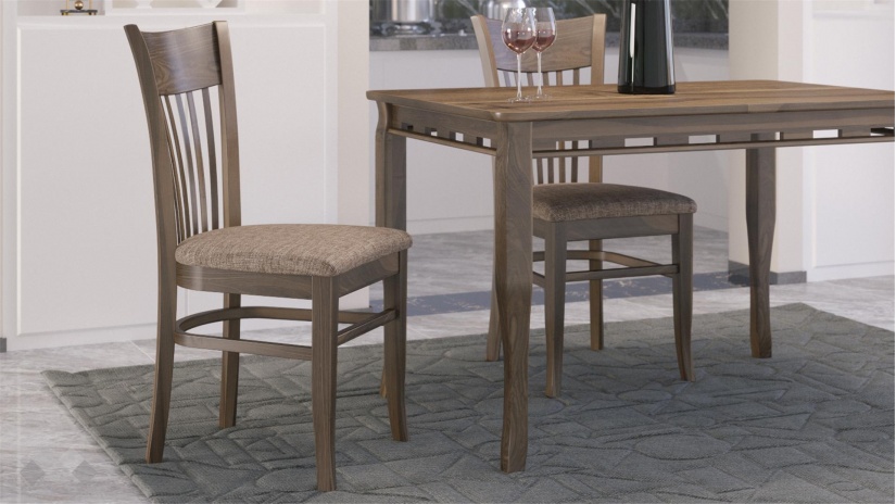 Трапезен стол Атина светъл орех - изглед 1 - МебелМаг Трапезен стол Атина светъл орех - изглед 1